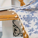 Blue Rose Floral Home Curtain — product close-up