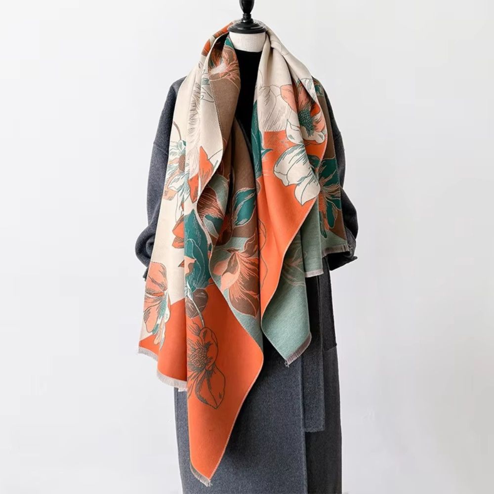 Fashion Bloom Reversible Floral Shawl — main product photo