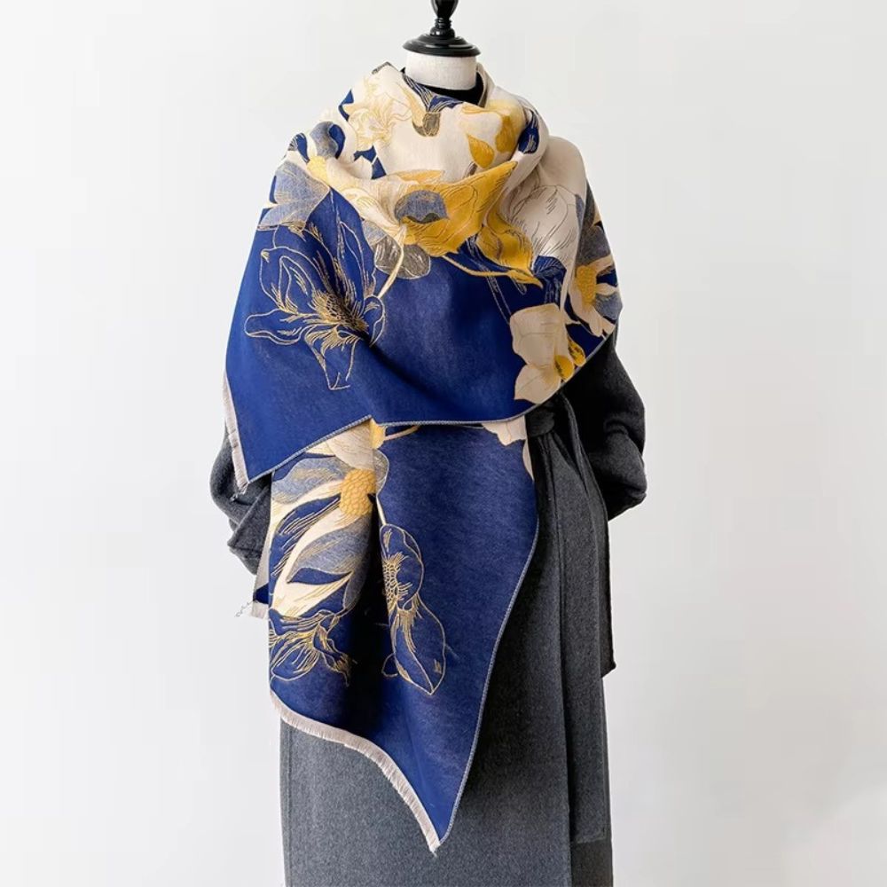 Fashion Bloom Reversible Floral Shawl — product detail view