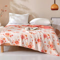 Blush Cotton Gauze Floral Blanket — alternate angle view