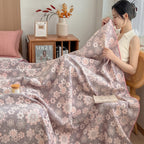 Reverie Floral Cotton Gauze Blanket — product feature detail