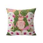 Blush Pink Dog Tassel Cushion Cover — alternate angle view