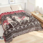 Bohemian Inspired Horse Print Blanket — main product photo