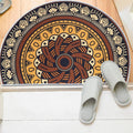 Bohemian Half Round Mandala Rug — material texture close-up