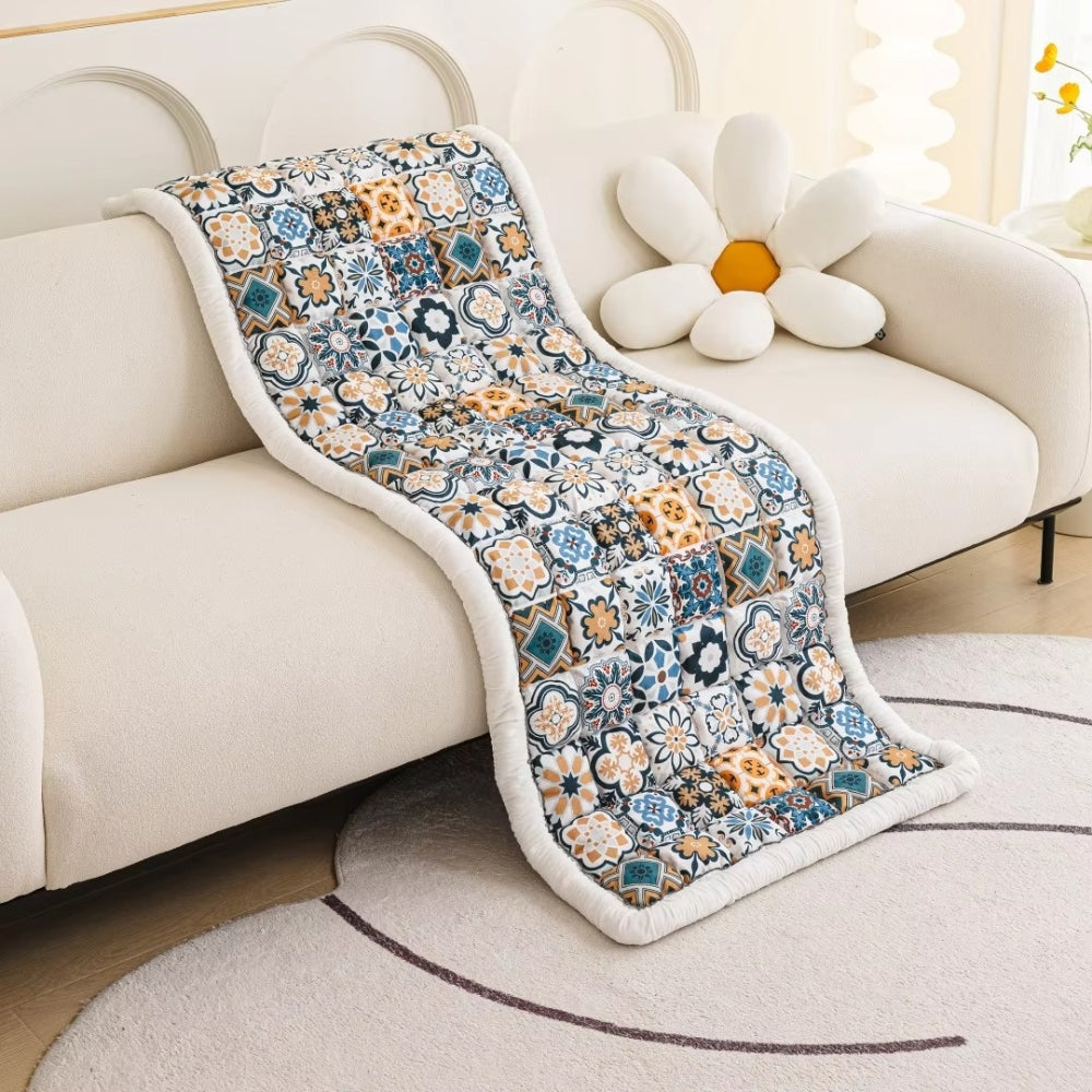 Bohemian Printed Quilted Sofa Cover — product detail view