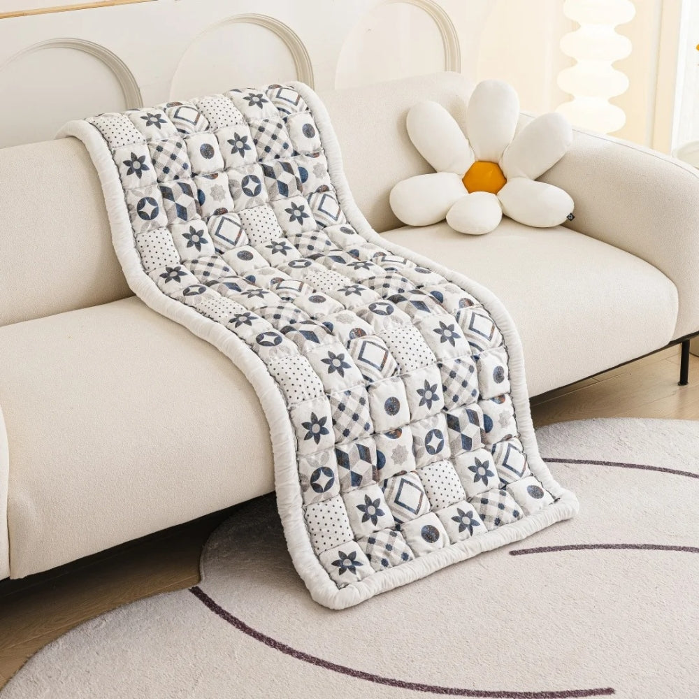 Bohemian Printed Quilted Sofa Cover — product in use