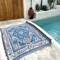 Blue Daisy Bloom Boho Travel Outdoor Blanket — main product photo