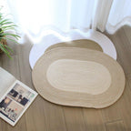 Boho Braided Hemp Oval Rug — product detail view