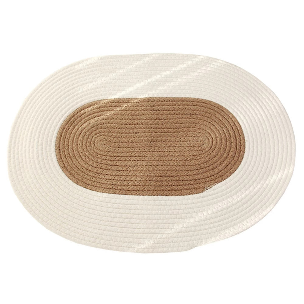 Boho Braided Hemp Oval Rug — alternate angle view