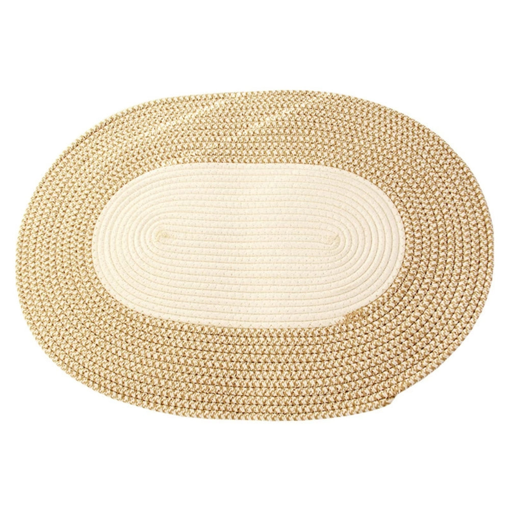 Boho Braided Hemp Oval Rug — size and scale reference