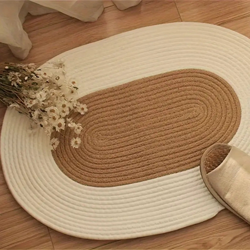 Boho Braided Hemp Oval Rug — additional view