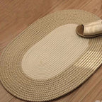 Boho Braided Hemp Oval Rug — product feature detail