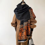 Boho Ethnic Floral Edge Scarf — product in use