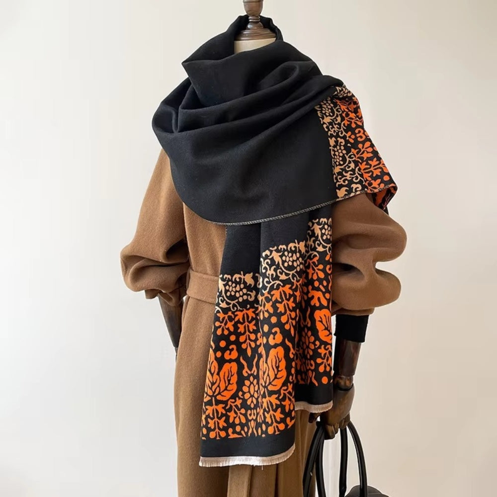 Boho Ethnic Floral Edge Scarf — product in use