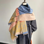 Boho Ethnic Floral Edge Scarf — alternate angle view