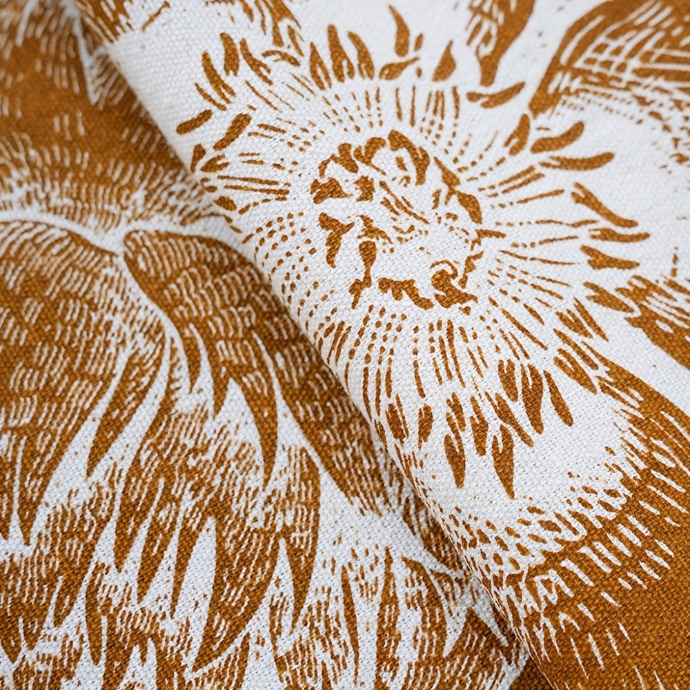 Peacock Blossom Boho Floral Tablecloth with Tassel — size and scale reference