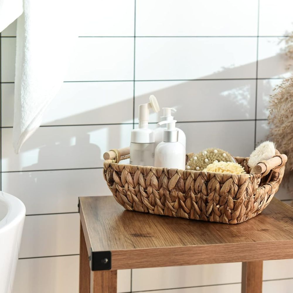 Boho Tidy Woven Storage Basket — product in use