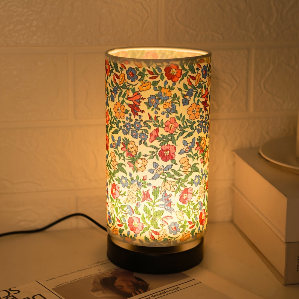 Botanical Floral Fabric Lighting Table Lamp — lifestyle shot