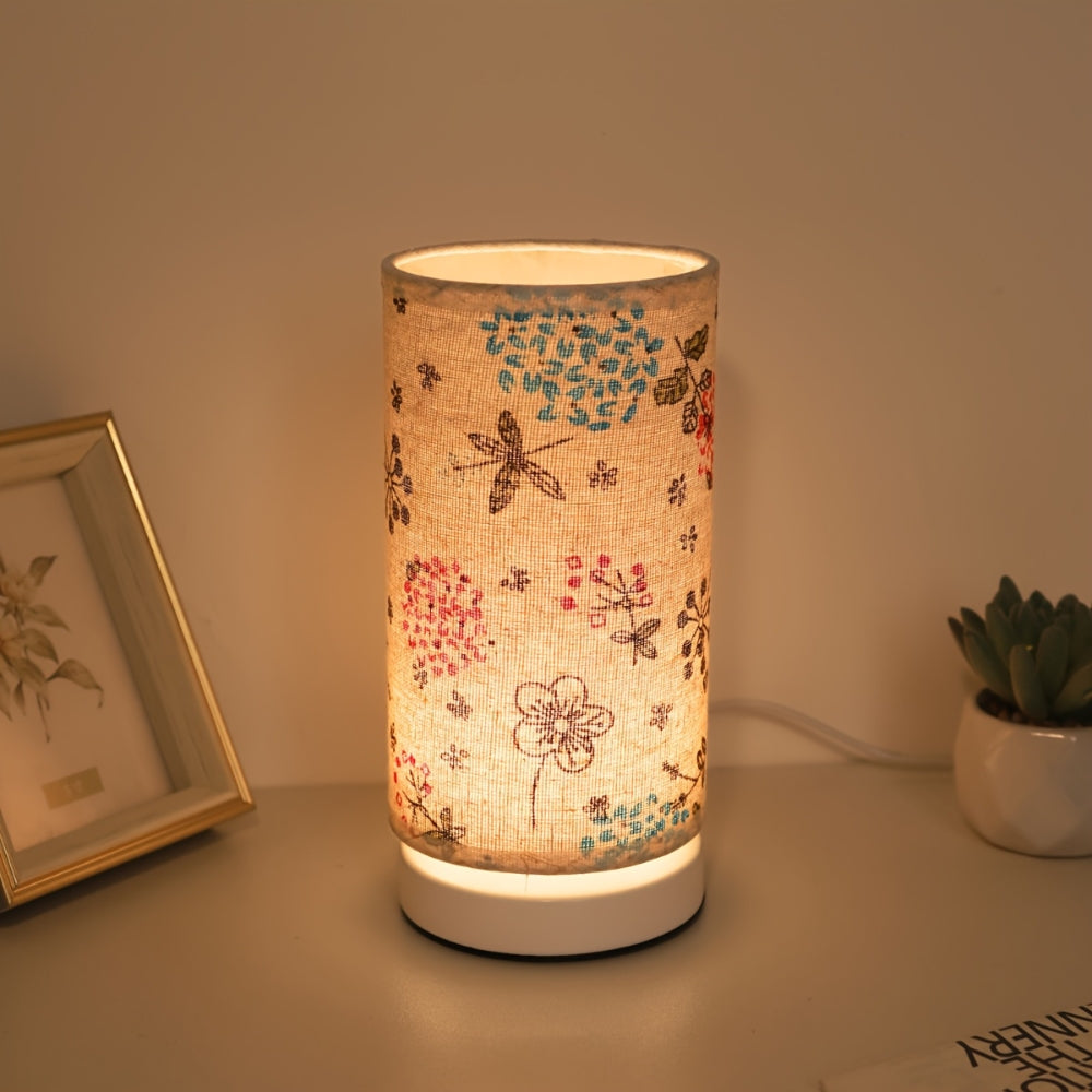 Botanical Floral Fabric Lighting Table Lamp — material texture close-up