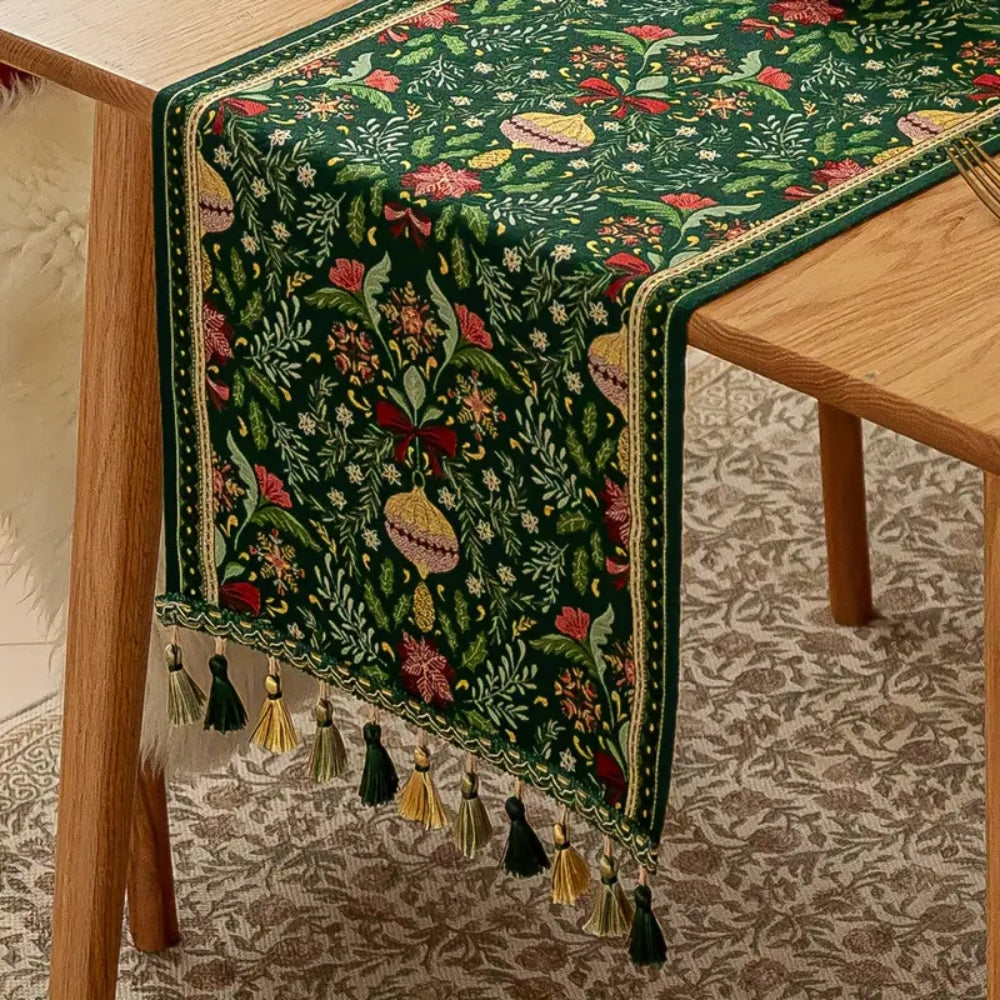 Tapestry Botanical Holiday Table Runner — additional view
