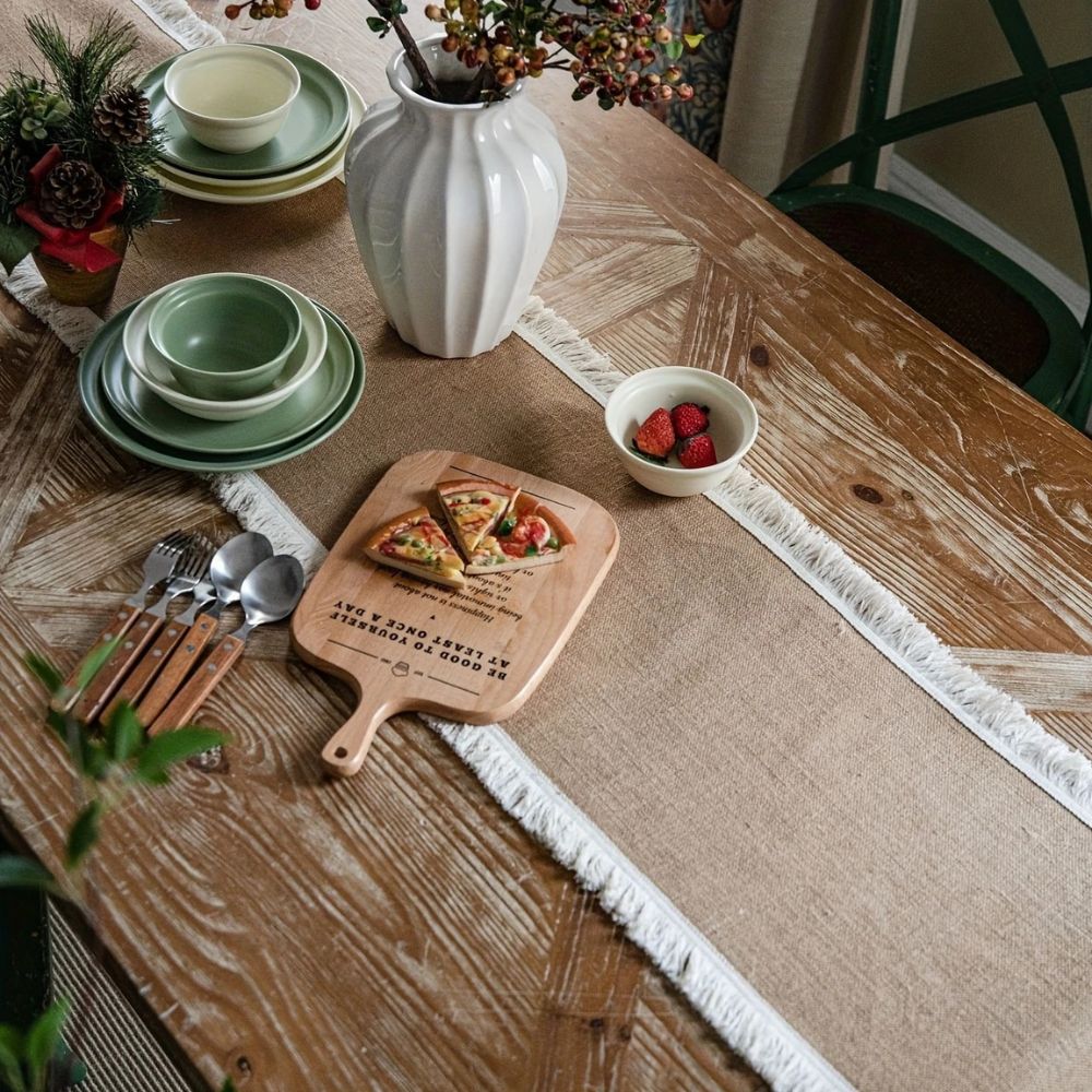 Burlap Charm Boho Table Runner — product detail view