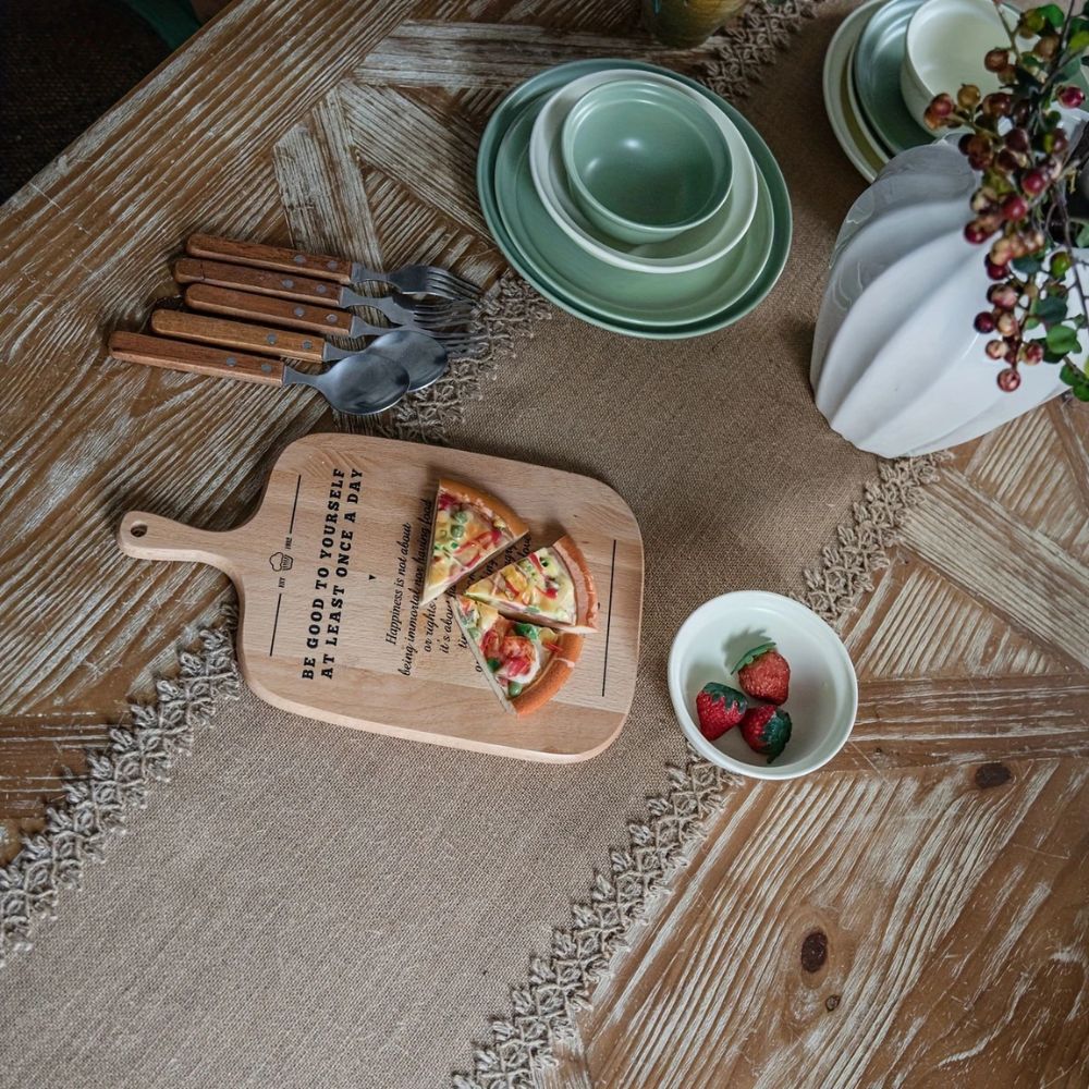 Burlap Charm Boho Table Runner — product close-up
