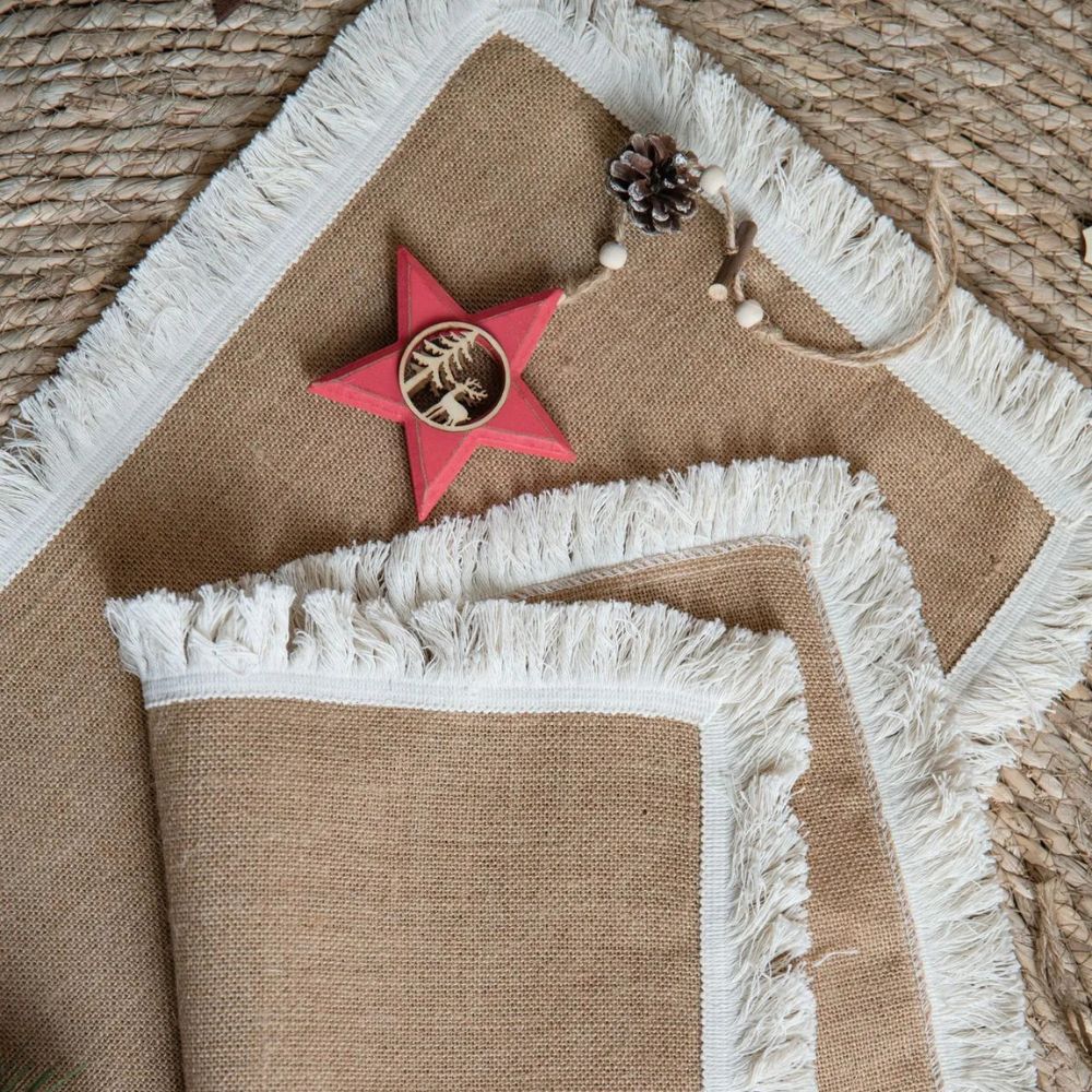 Burlap Charm Boho Table Runner — product feature detail