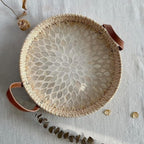 Farmhouse Rattan Tray in Assorted Patterns — product close-up