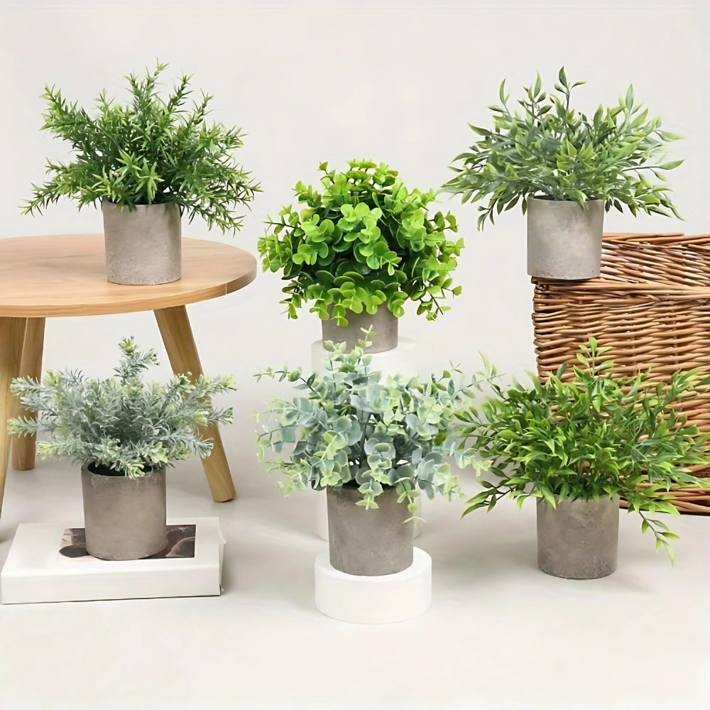 Leafora Artificial Plants in Modern Pots Decor | 3pcs Set — main product photo