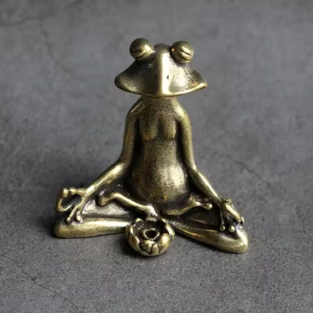 Calm Lotus Frog Miniature Figurine — main product photo