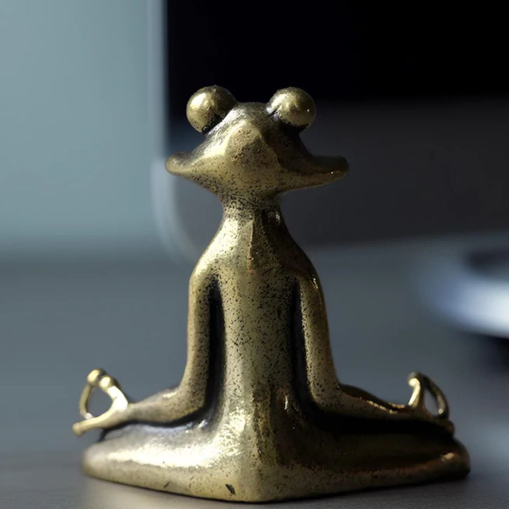 Calm Lotus Frog Miniature Figurine — product detail view