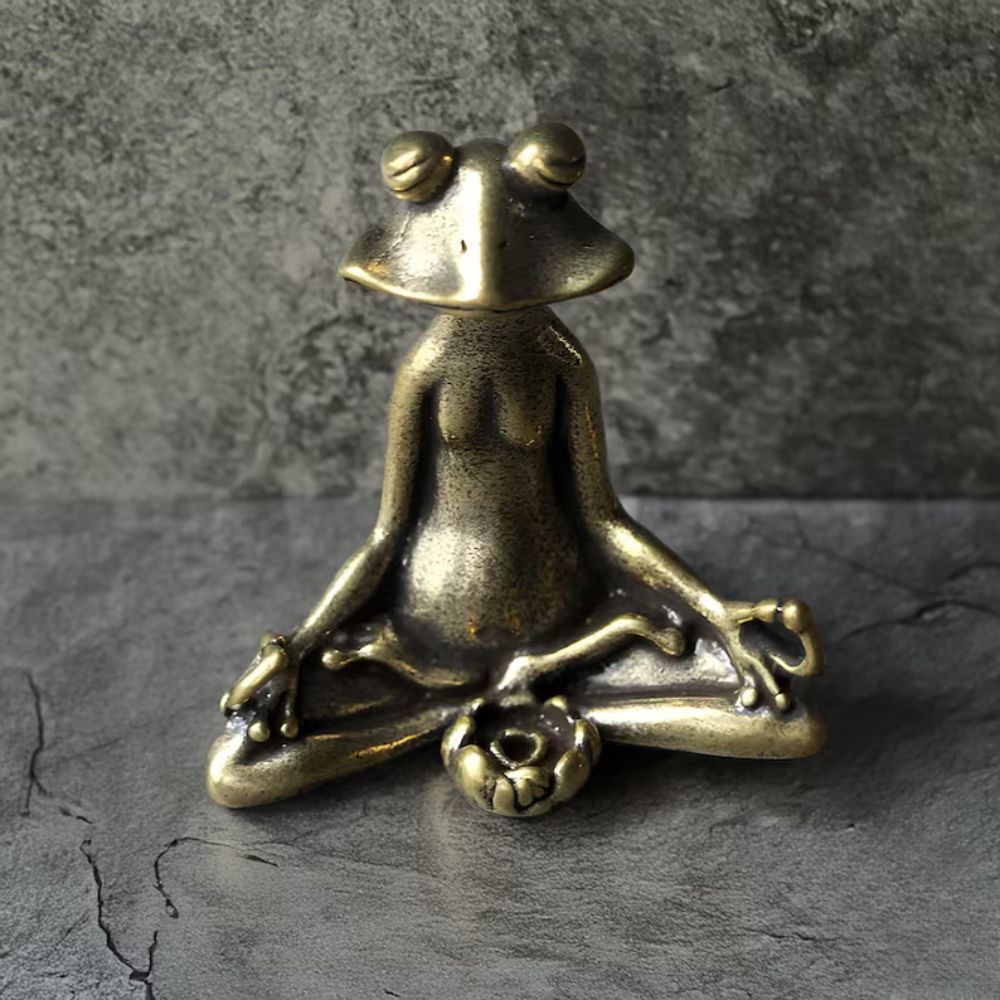 Calm Lotus Frog Miniature Figurine — product close-up