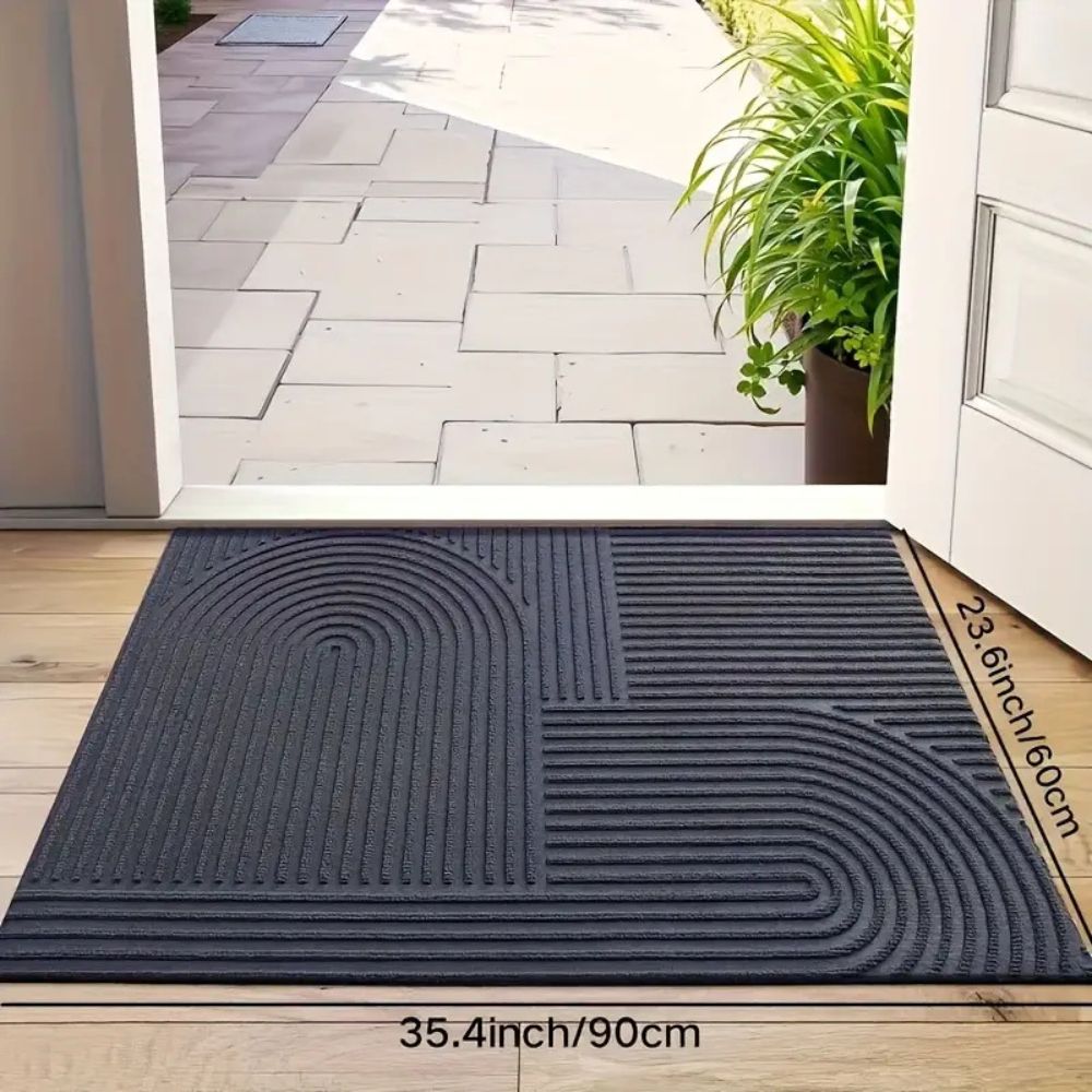Curved Thread Line Door Mat — alternate angle view
