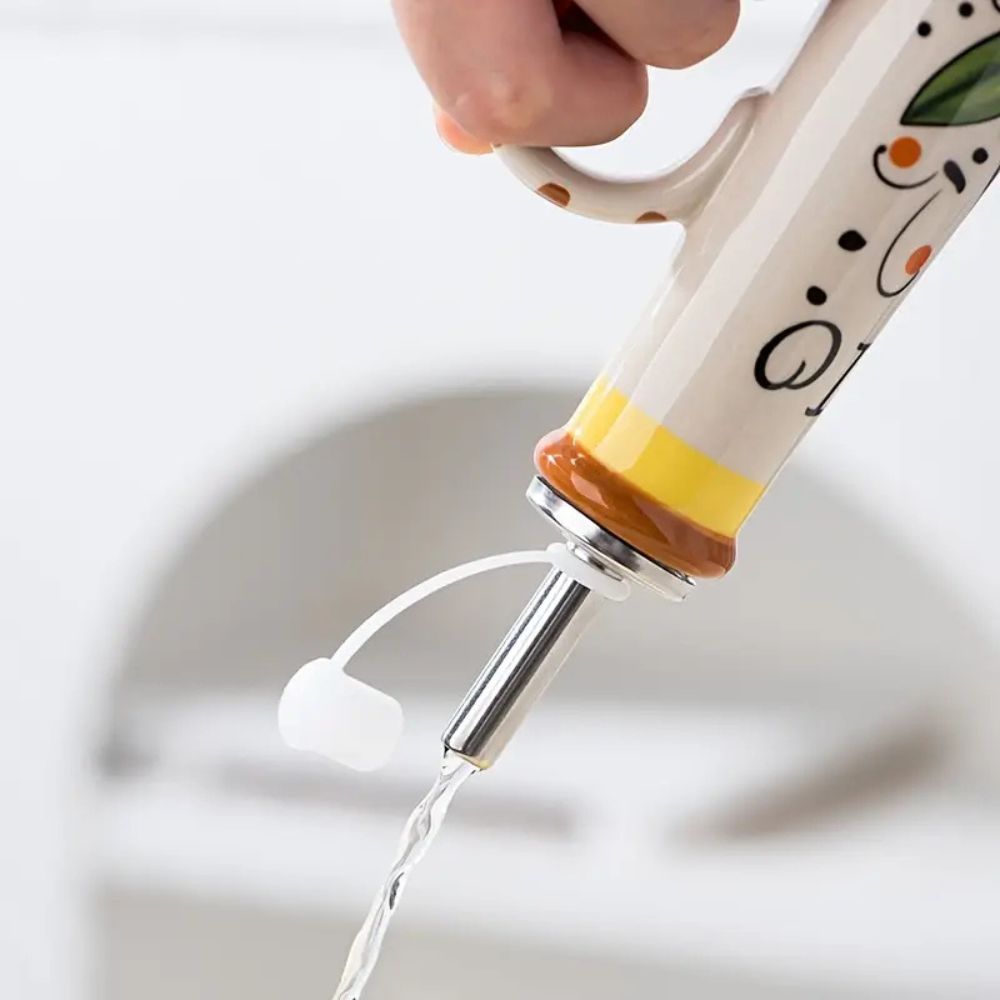 Ceramico Oil Drizzle Dispenser Bottle — product in use