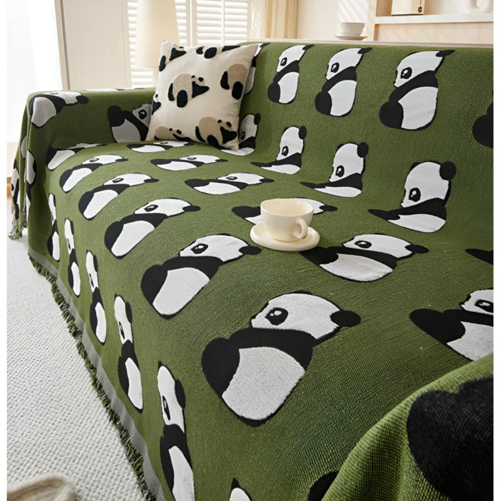 Chantesse Panda Leopard Print Sofa Cover — product in use