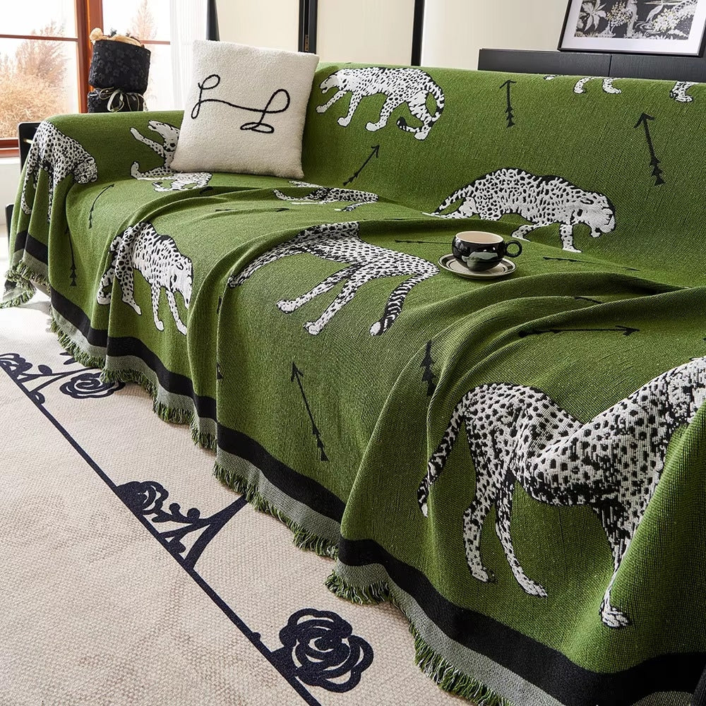 Chantesse Panda Leopard Print Sofa Cover — lifestyle shot