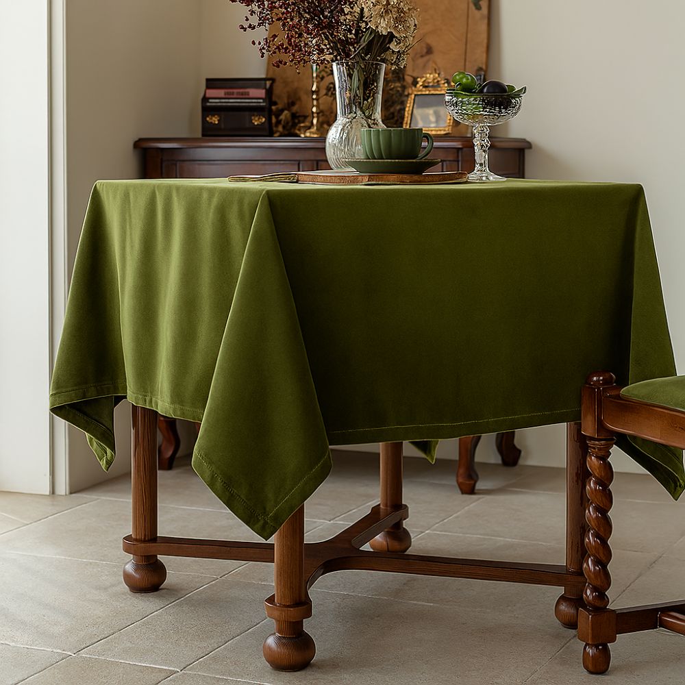 Château Olive Velvet Tablecloth — main product photo