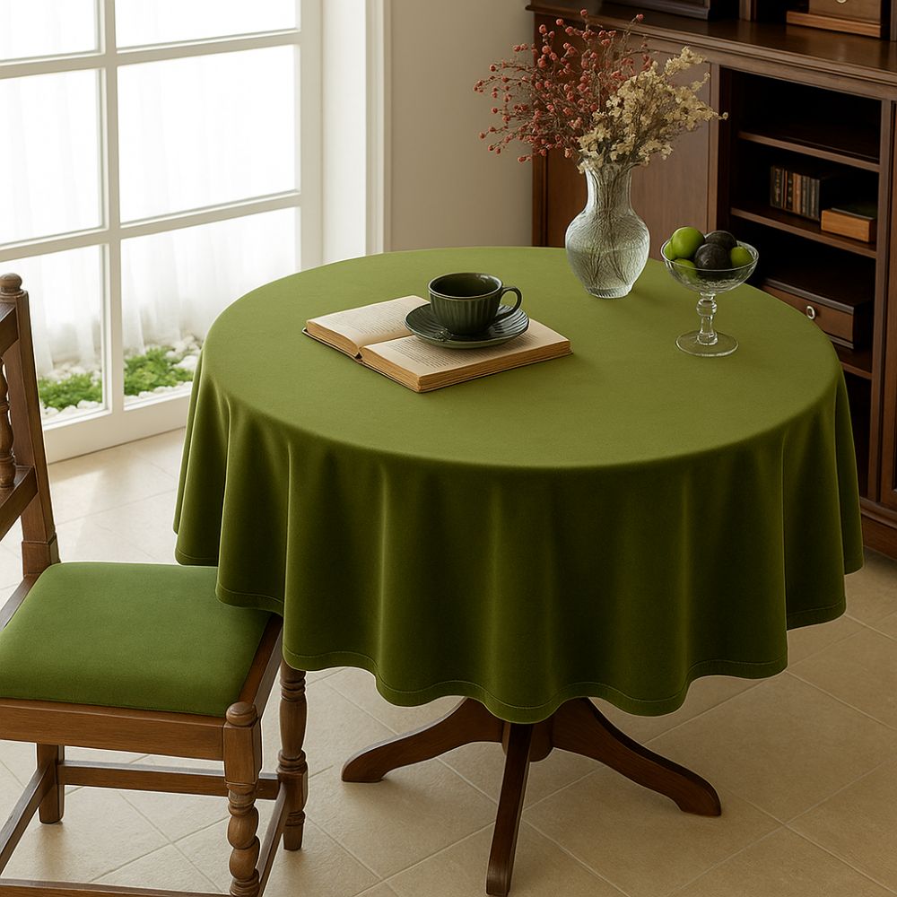 Château Olive Velvet Tablecloth — alternate angle view