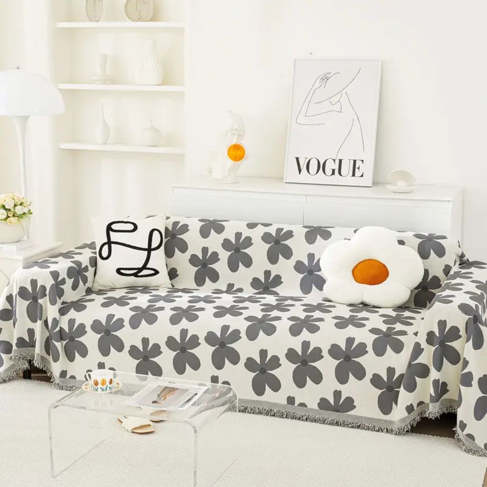 Cheerful Flower Tassel Sofa Cover — additional view