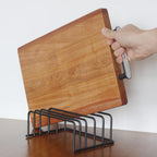 Steel Cutting Board Storage Rack — product in use