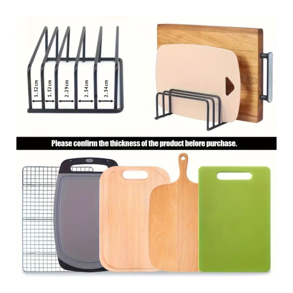 Steel Cutting Board Storage Rack — alternate angle view