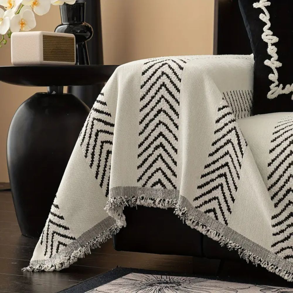 Chevron Echo Line Sofa Cover — product in use