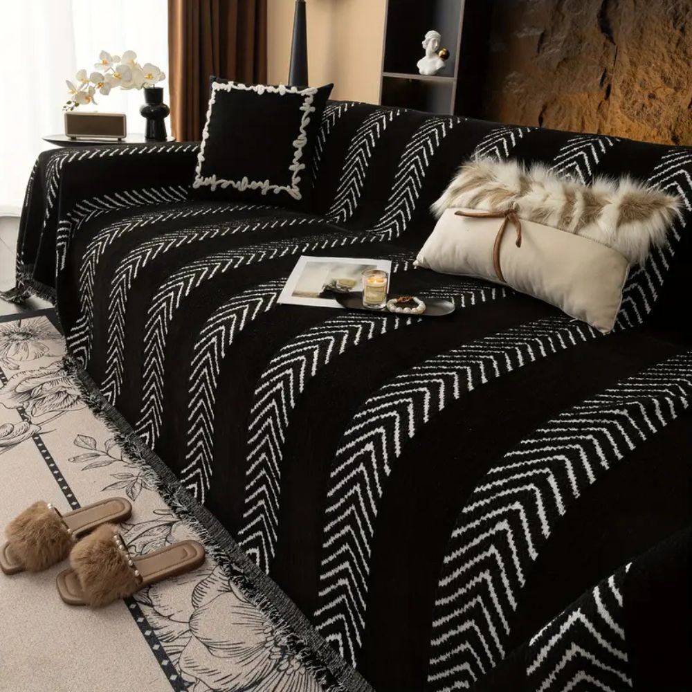 Chevron Echo Line Sofa Cover — product close-up