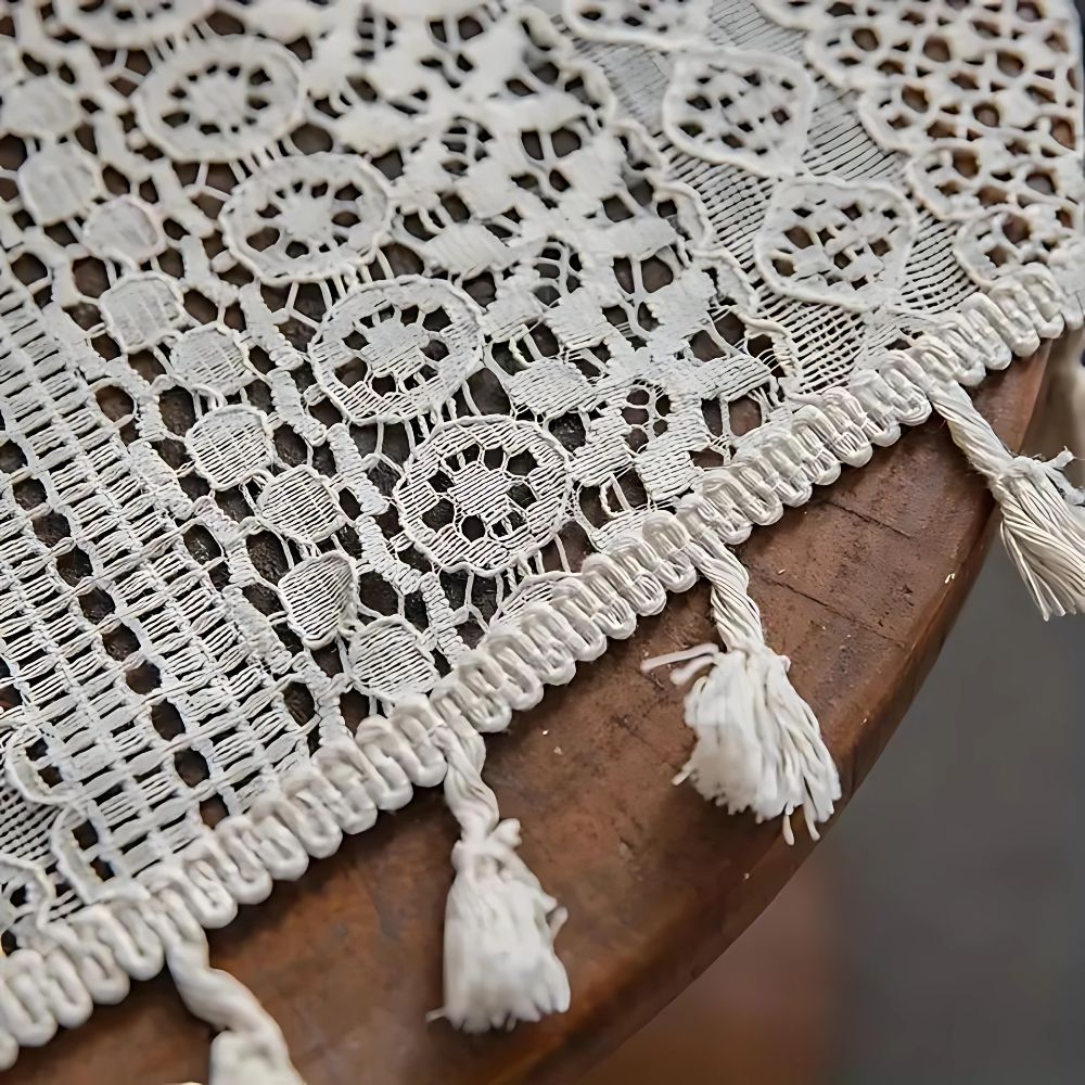 Chic Bohemian Crochet Curtain — product in use