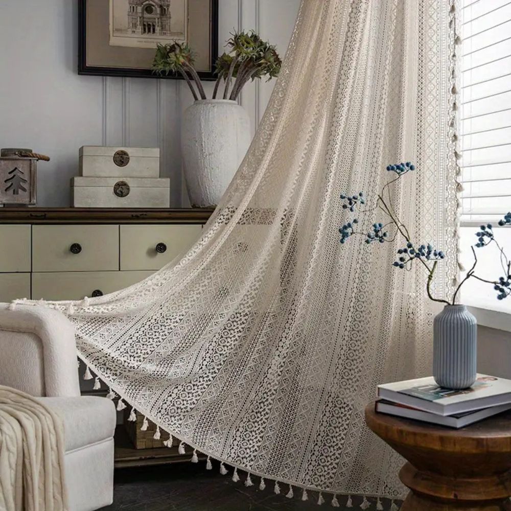 Chic Bohemian Crochet Curtain — product close-up