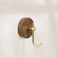 Chic Round Self-Adhesive Timber Wall Hook Piece — alternate angle view