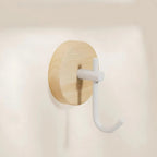 Chic Round Self-Adhesive Timber Wall Hook Piece — product feature detail