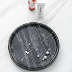 Circular Black Marble Jewellery Tray — product detail view