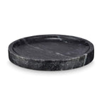 Circular Black Marble Jewellery Tray — product in use
