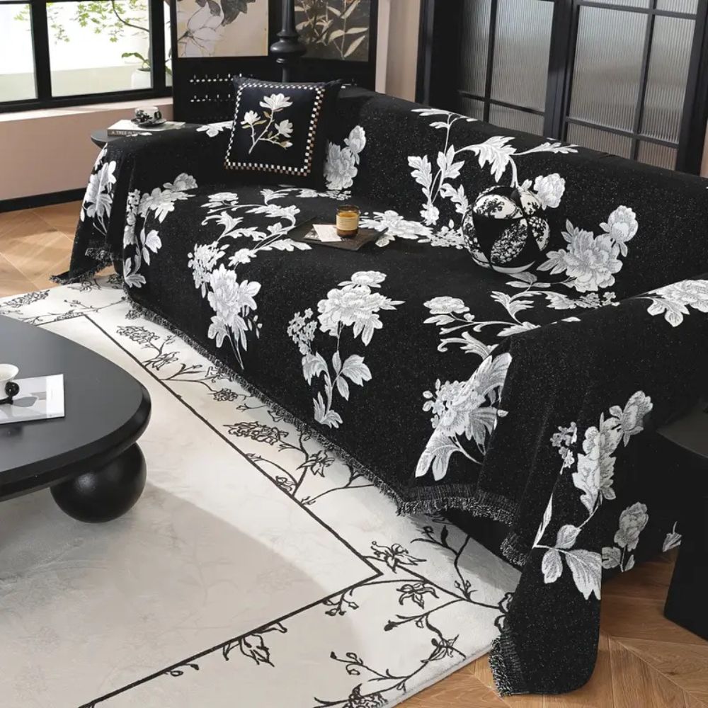 Classic Fleur Jacquard Sofa Cover — product feature detail